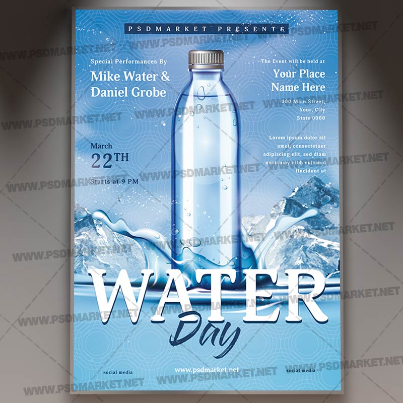 Download Water Day Template Flyer - PSD | PSDmarket