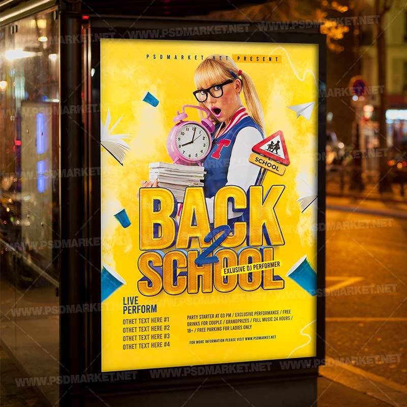Download Back to School Night Template - Flyer PSD | PSDmarket