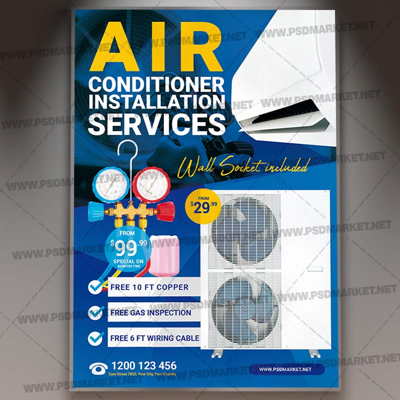 Download Air Conditioner Services PSD Template 1