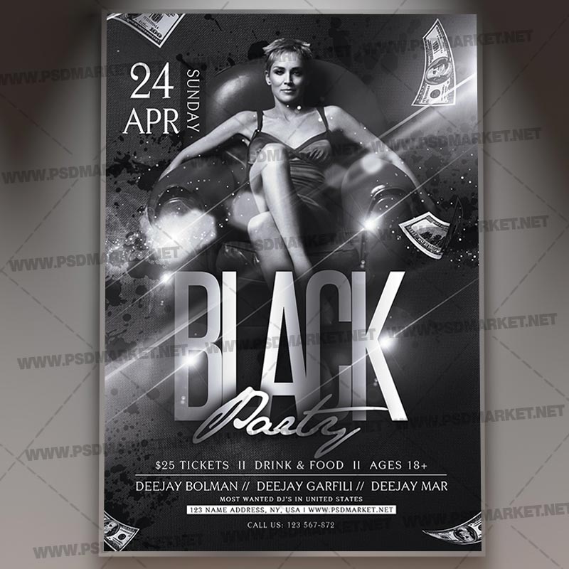 Download Black Party PSD Template 1