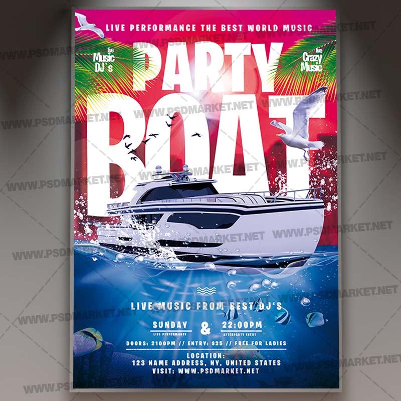 Download Boat Party PSD Template 1
