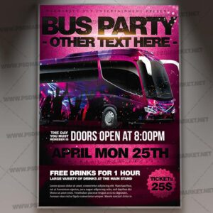Download Bus Party Event PSD Template 1