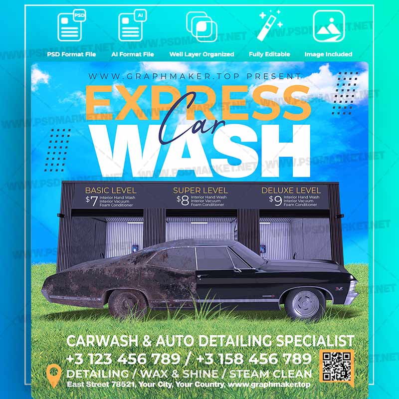 Download Car Wash Templates in PSD & Vector