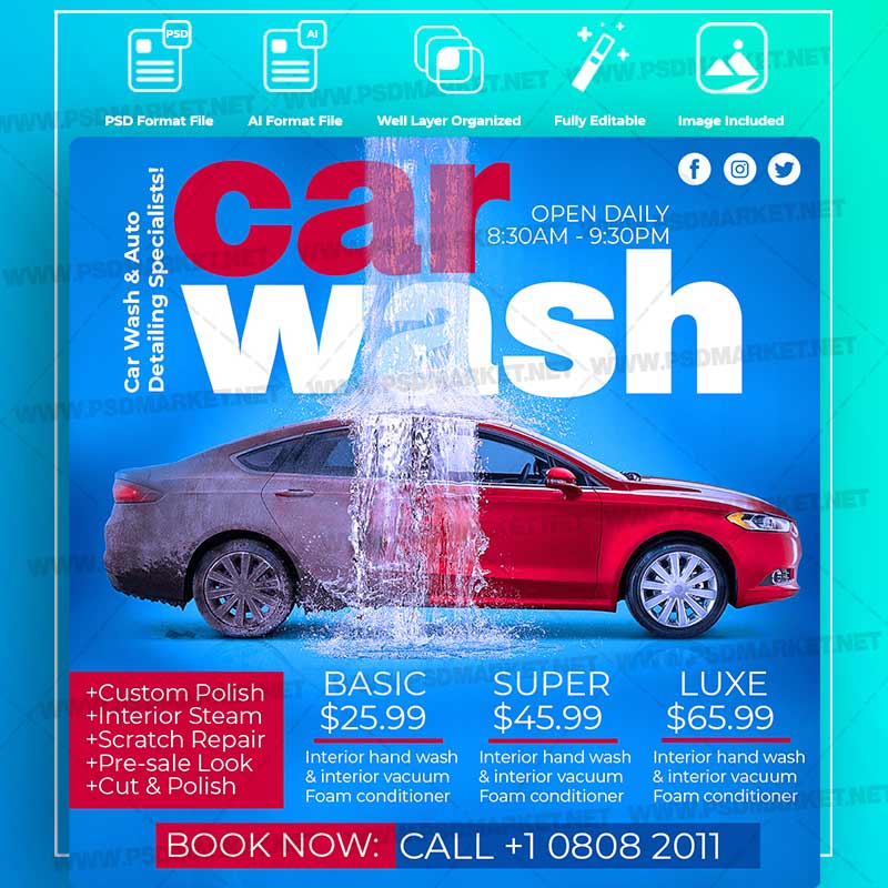 Download Carwash Templates in PSD & Vector