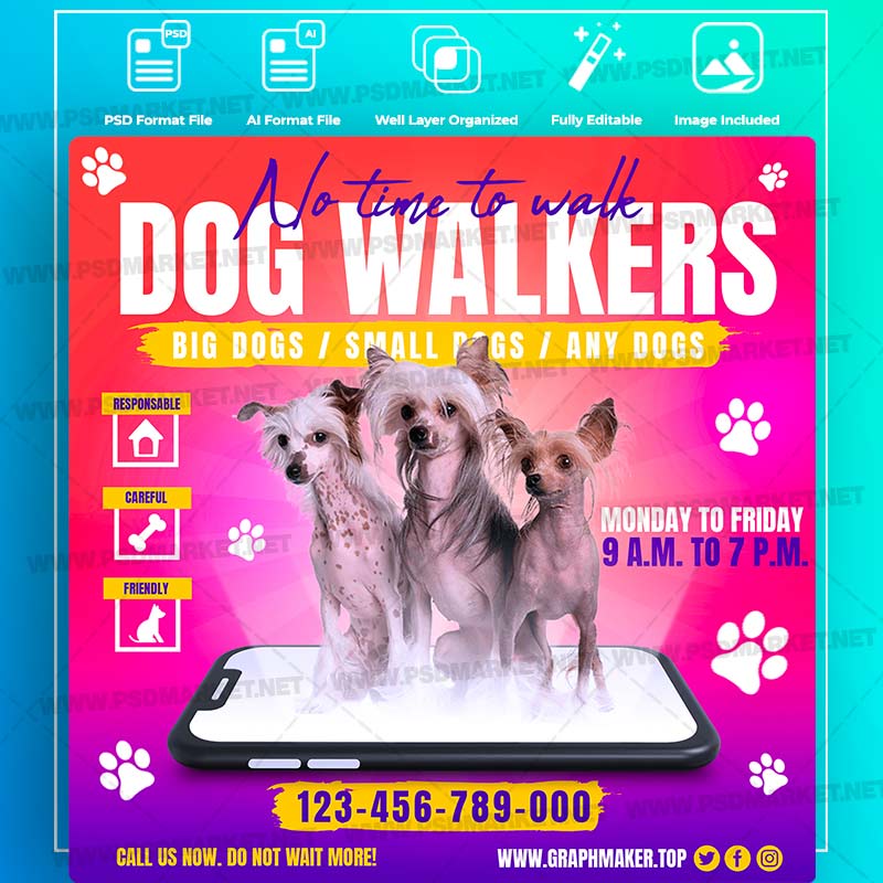 Download Dog Walkers Templates in PSD & Vector
