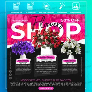 Download Flower Shop Templates in PSD & Vector