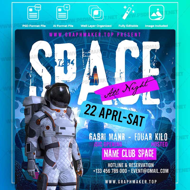 Download Space Night Templates in PSD & Vector