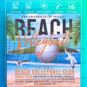 Download Beach Volleyball Templates in PSD & Vector