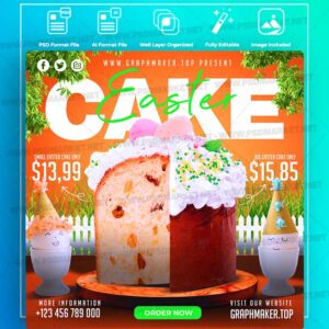 Download Easter Cake Templates in PSD & Vector