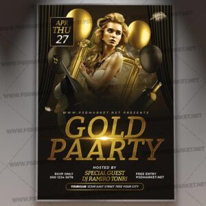 Download Gold Party PSD Template 1