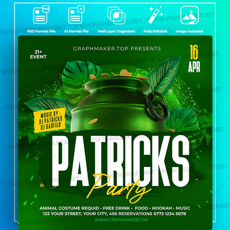 Download Patricks Party Templates in PSD & Vector
