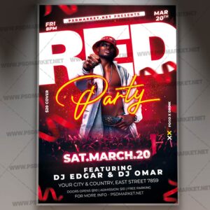 Download Red Party PSD Template 1