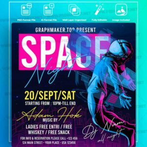 Download Space Party Templates in PSD & Vector