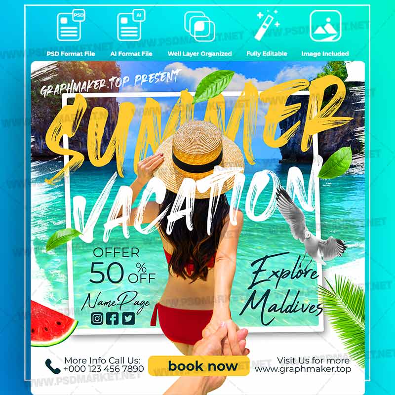 Download Summer Vacation Templates in PSD & Vector