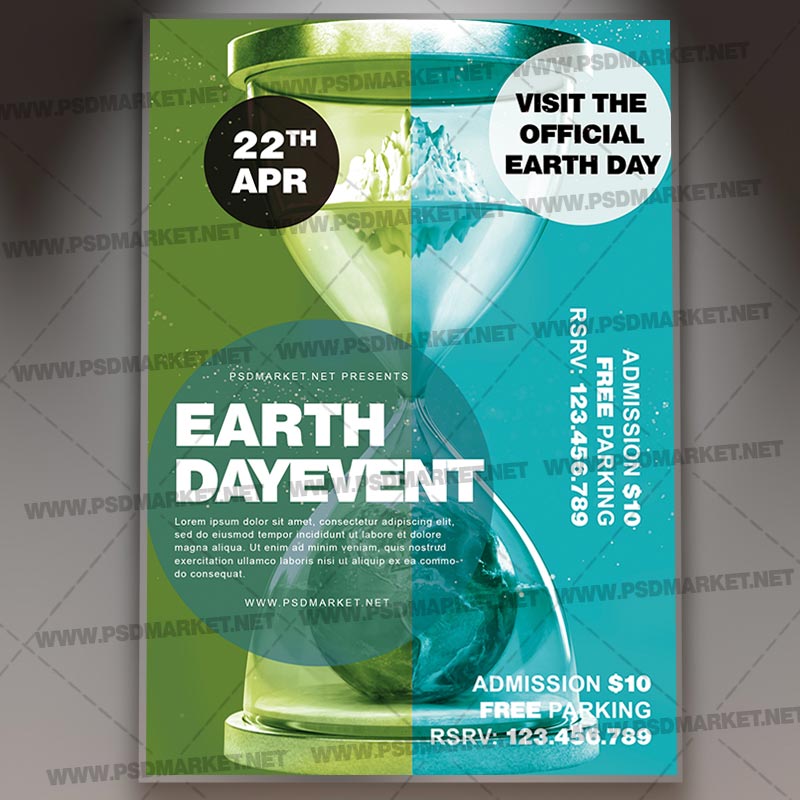 Download Earth Day Night PSD Template 1