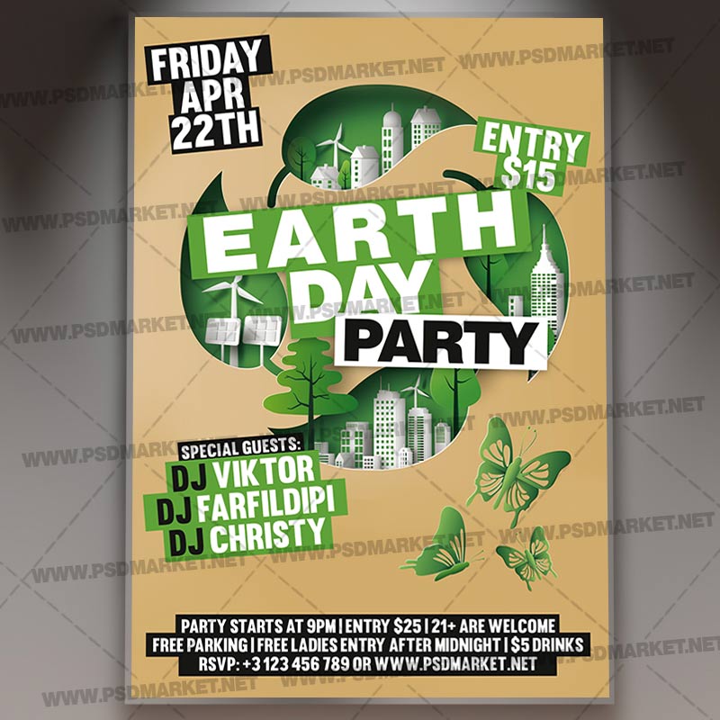 Download Earth Day Party PSD Template 1