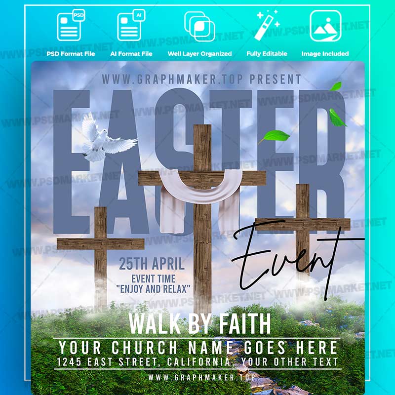 Edit Online Easter Church Templates in PSD & Vector