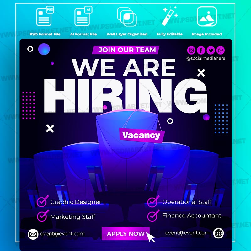 Download Hiring Templates in PSD & Vector