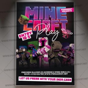 Download Minecraft Party PSD Template 1