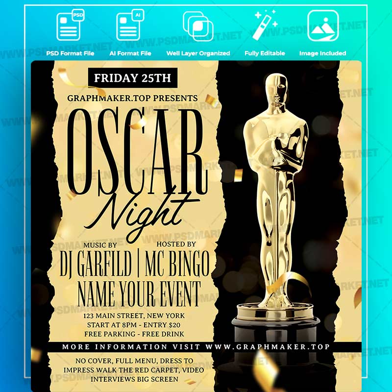 Download Oscar Night Templates in PSD & Vector