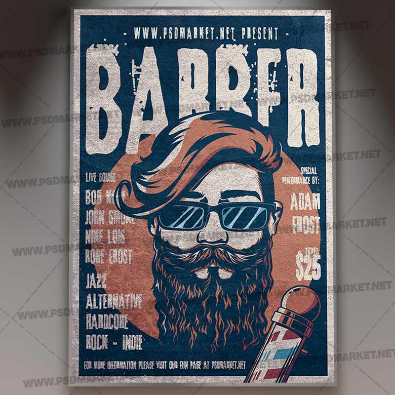 Download Barber Shop PSD Template 1