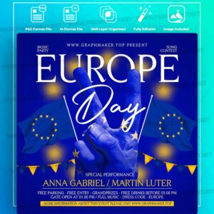 Download Europe Day Event Templates in PSD & Vector