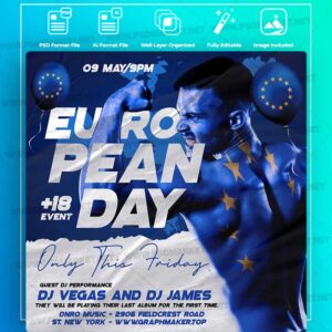 Download Europe Day Templates in PSD & Vector