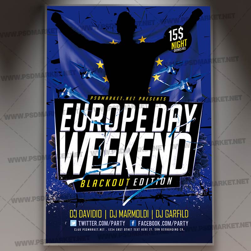 Download Europe Day Night PSD Template 1