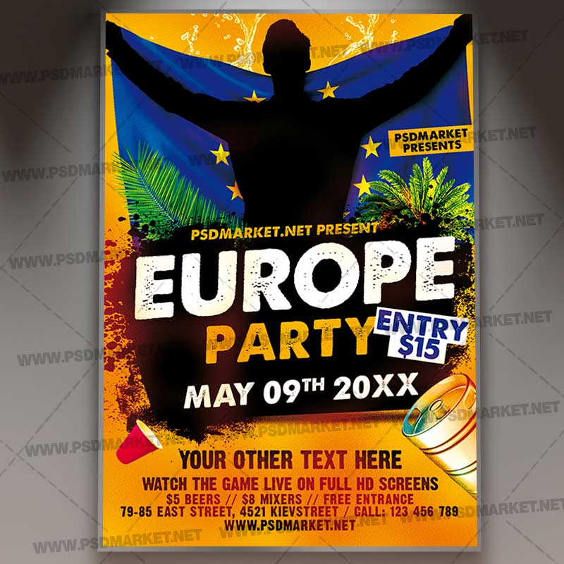 Download Europe Party PSD Template 1