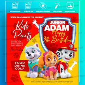 Download Paw Patrol Birthday Invitation Templates in PSD & Vector
