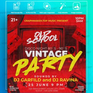 Download Retro Party Templates in PSD & Vector