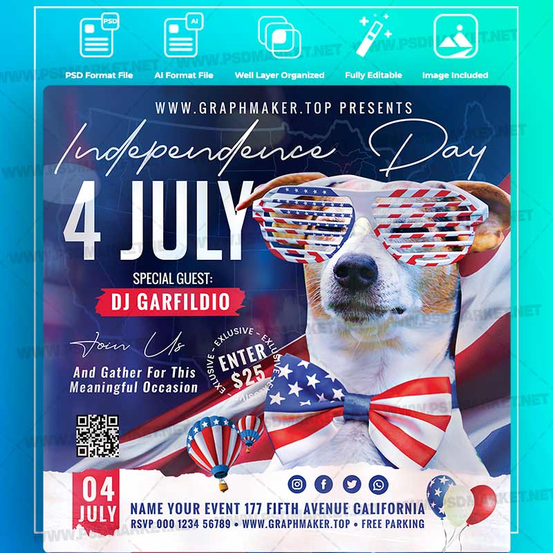 Edit Online 4 th of July Event Templates in PSD & Vector