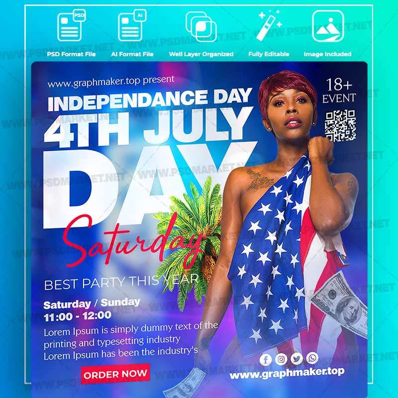 Edit Online 4 th of July Templates in PSD & Vector