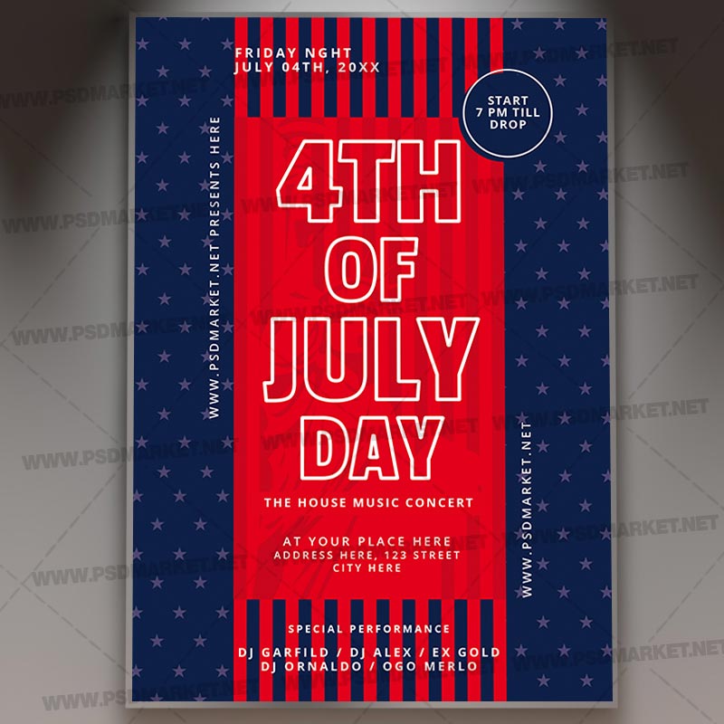 Download 4 th of July Day PSD Template 1
