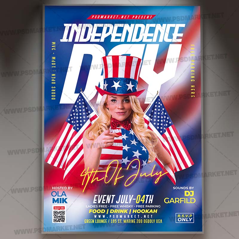 Download 4 th of July Party Night PSD Template 1