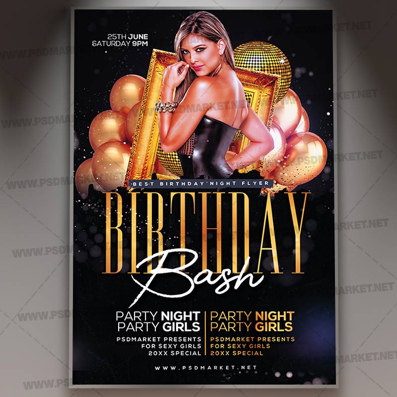 Download Birthday Bash PSD Template 1
