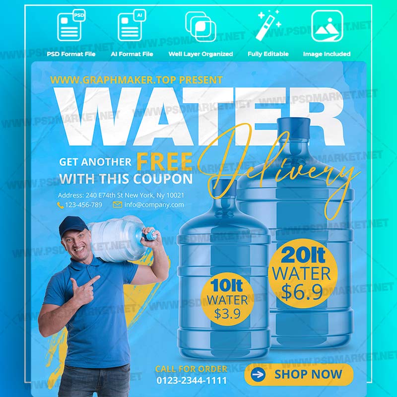 Download Delivery Water Templates in PSD & Vector