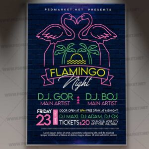Download Flamingo Night PSD Template 1