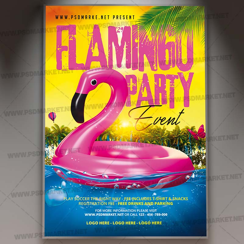Download Flamingo Party PSD Template 1
