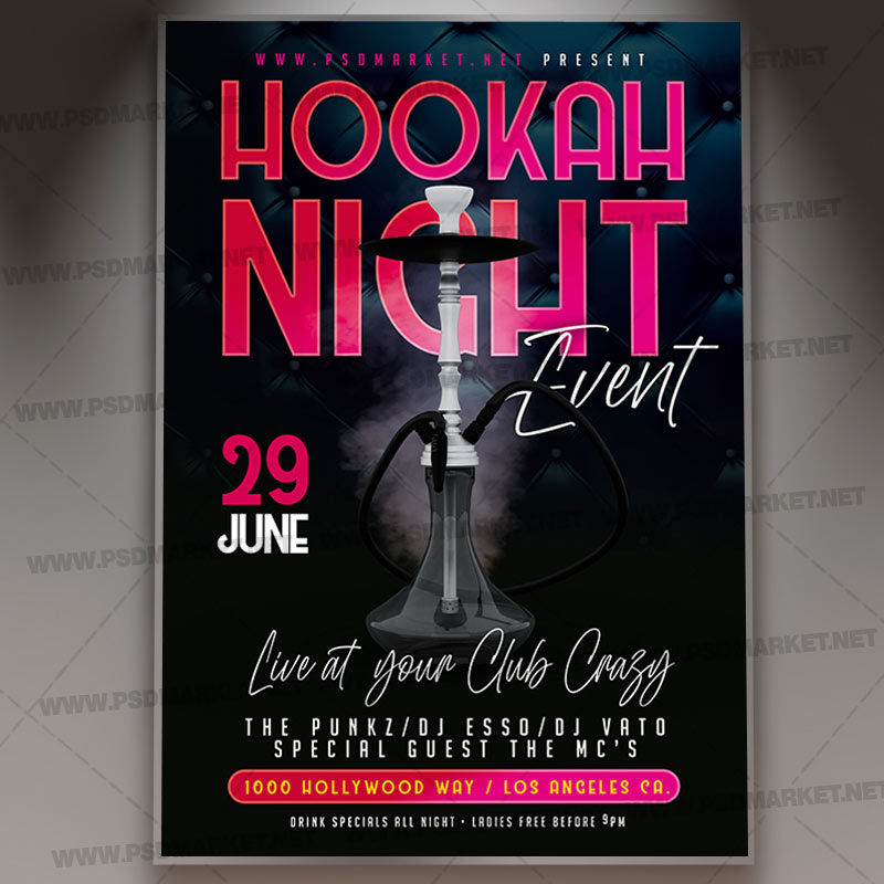 Download Hookah Night PSD Template 1