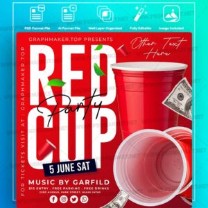 Download Red Cup Party Templates in PSD & Vector