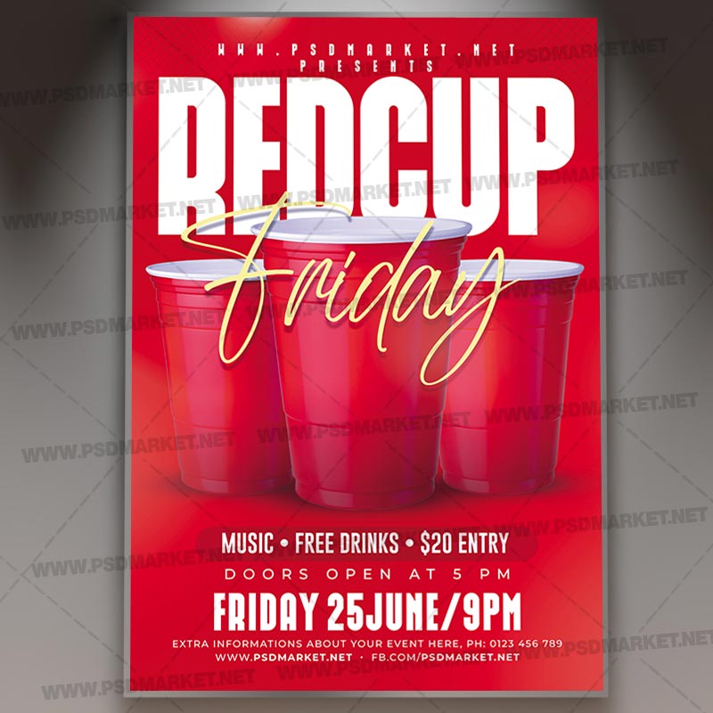 Download Red Cup Friday PSD Template 1