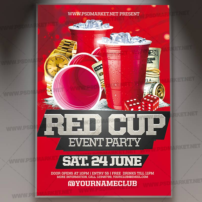 Download Red Cup Party PSD Template 1