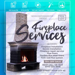 Download Fireplace Service Templates in PSD & Vector