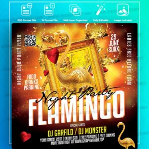 Download Flamingo Night Templates in PSD & Vector