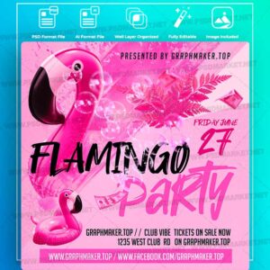 Download Flamingo Party Templates in PSD & Vector