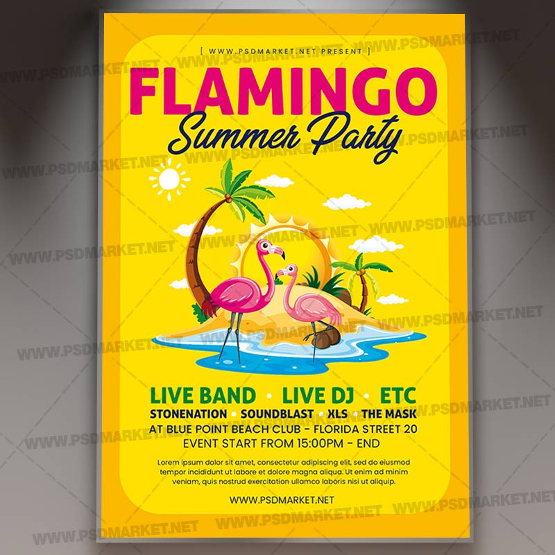 Download Flamingo Day PSD Template 1