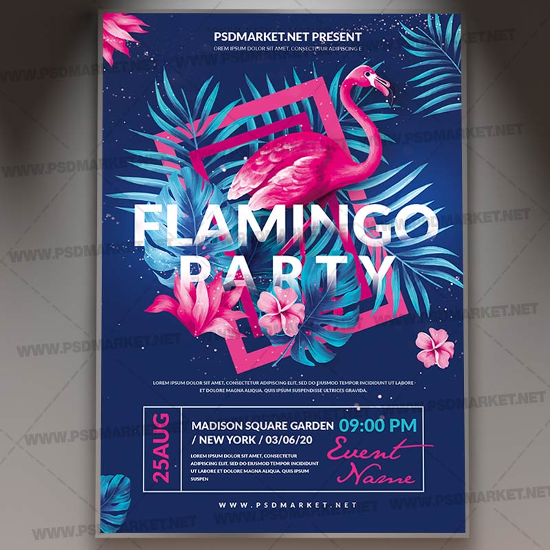 Download Flamingo Party Event PSD Template 1
