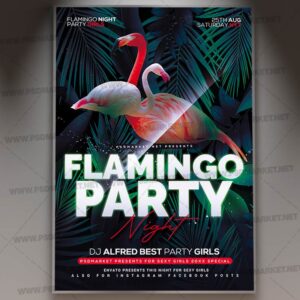 Download Flamingo Party Night PSD Template 1