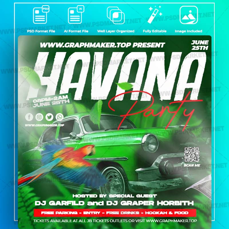 Download Havana Party Event Templates in PSD & Vector